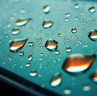 Rain drops on vehicle