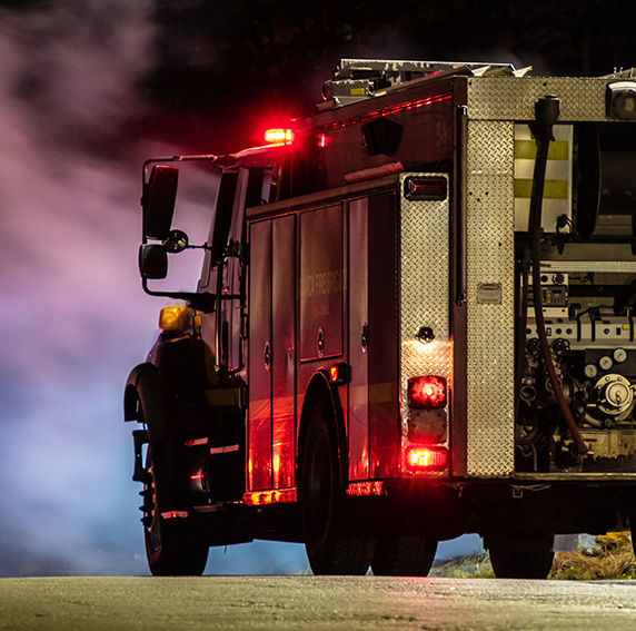 First responders arriving to an accident