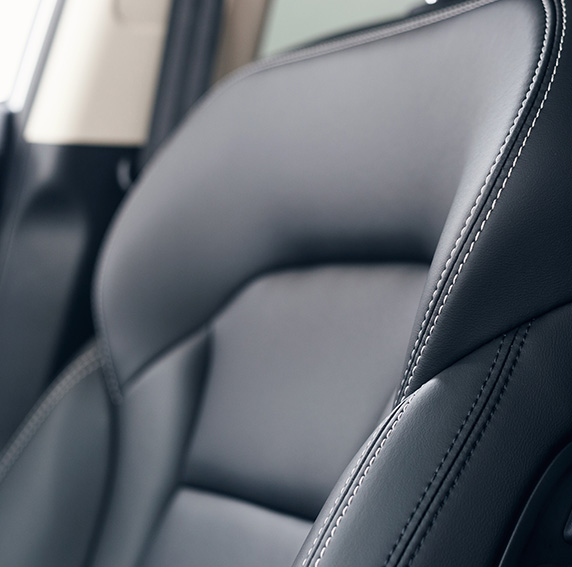 Close up of clean car leather seats